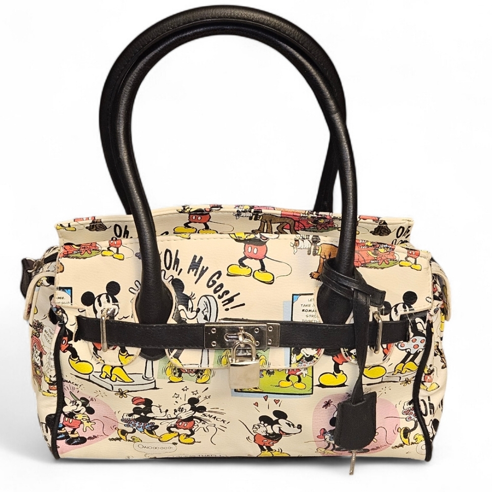 ​Disney Mickey Mouse Comic Strip Satchel - Padlock & Key - RN 87429